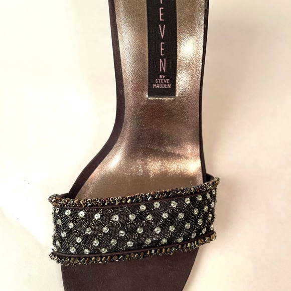 STEVEN by STEVE MADDEN  black rhinestone and net heels - Picture 5 of 13